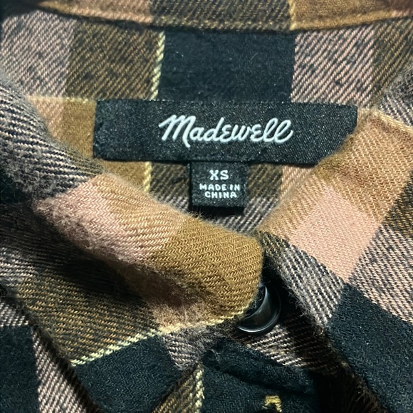 Madewell size XS plaid cotton button down flannel shirt - Picture 2 of 3